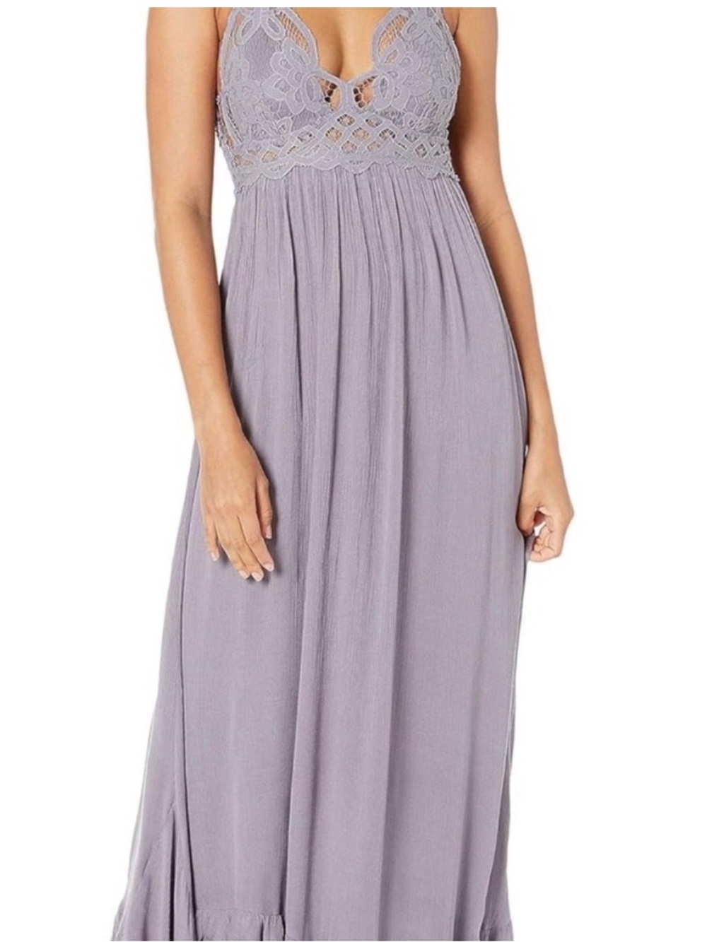 Free People Lavender Lace Bodice Adella Maxi Dress